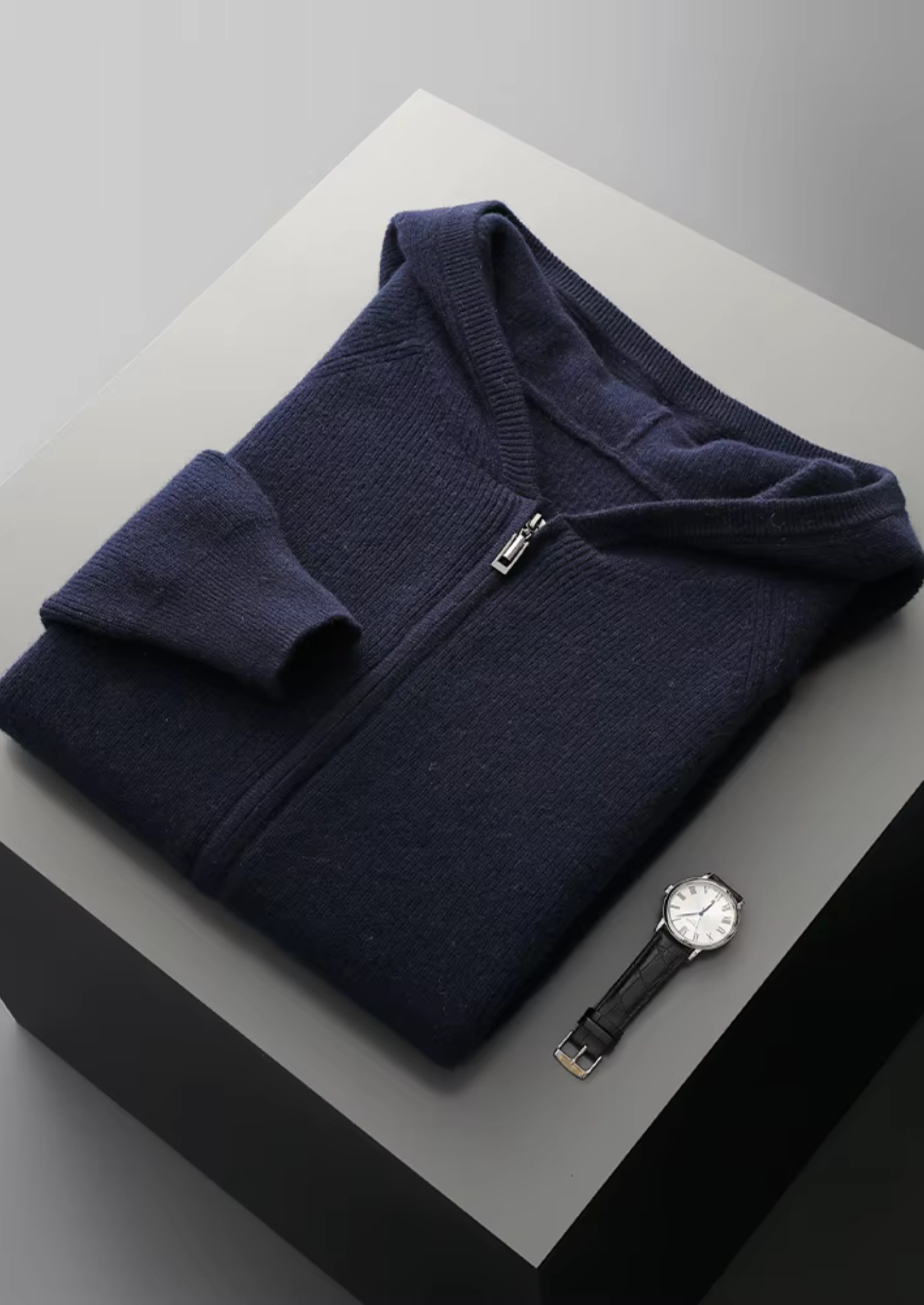 MERINO RIBBED ZIPPER