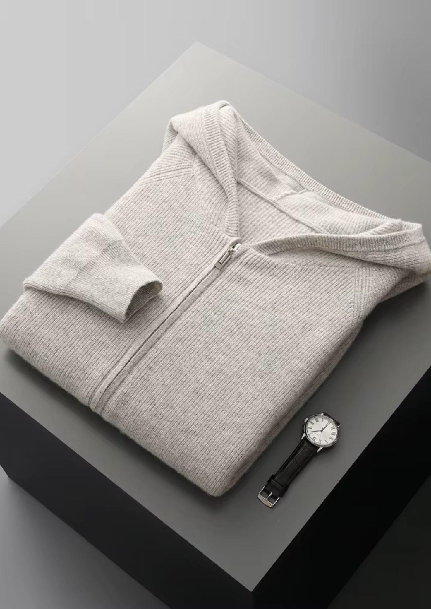 MERINO RIBBED ZIPPER