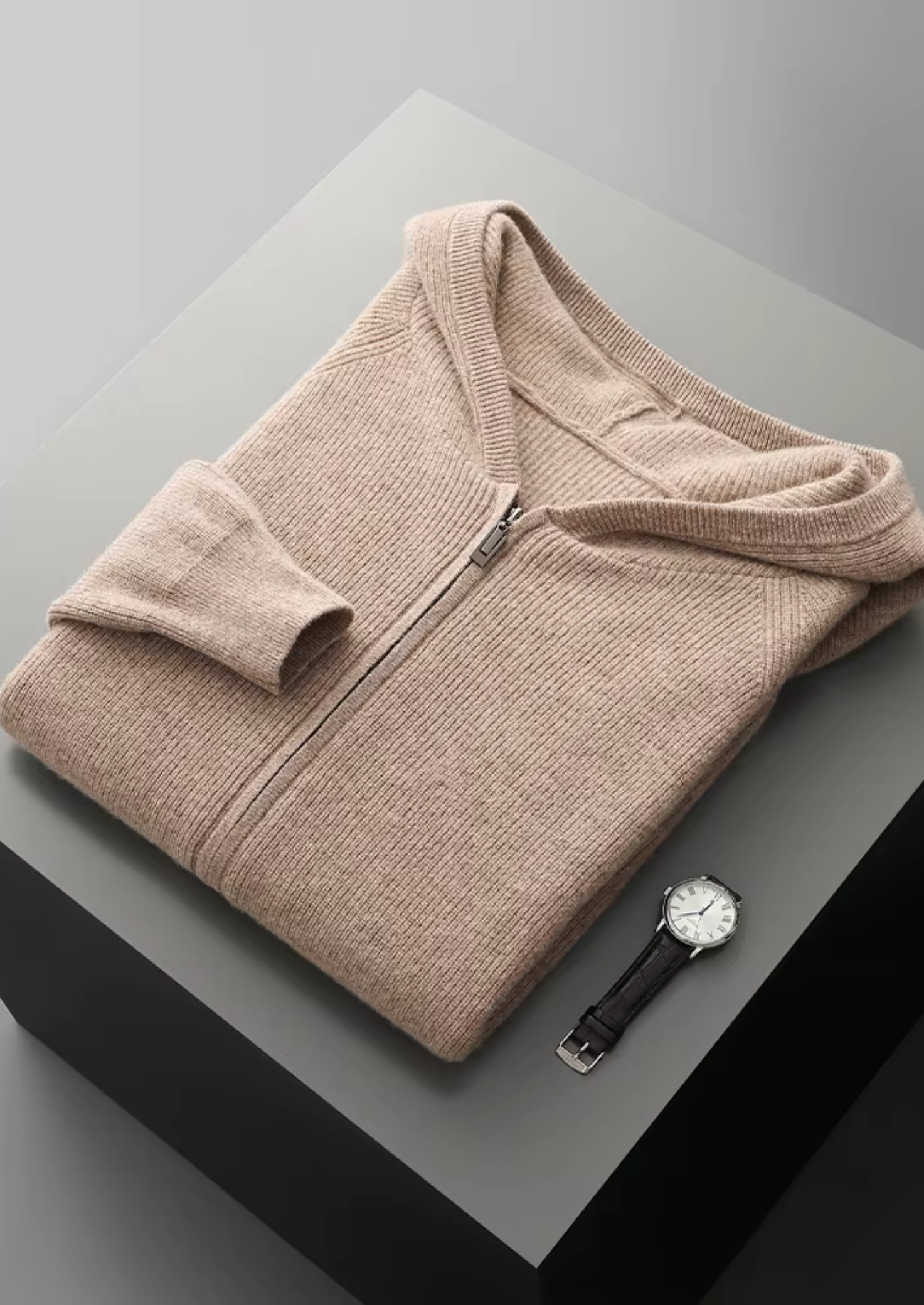 MERINO RIBBED ZIPPER