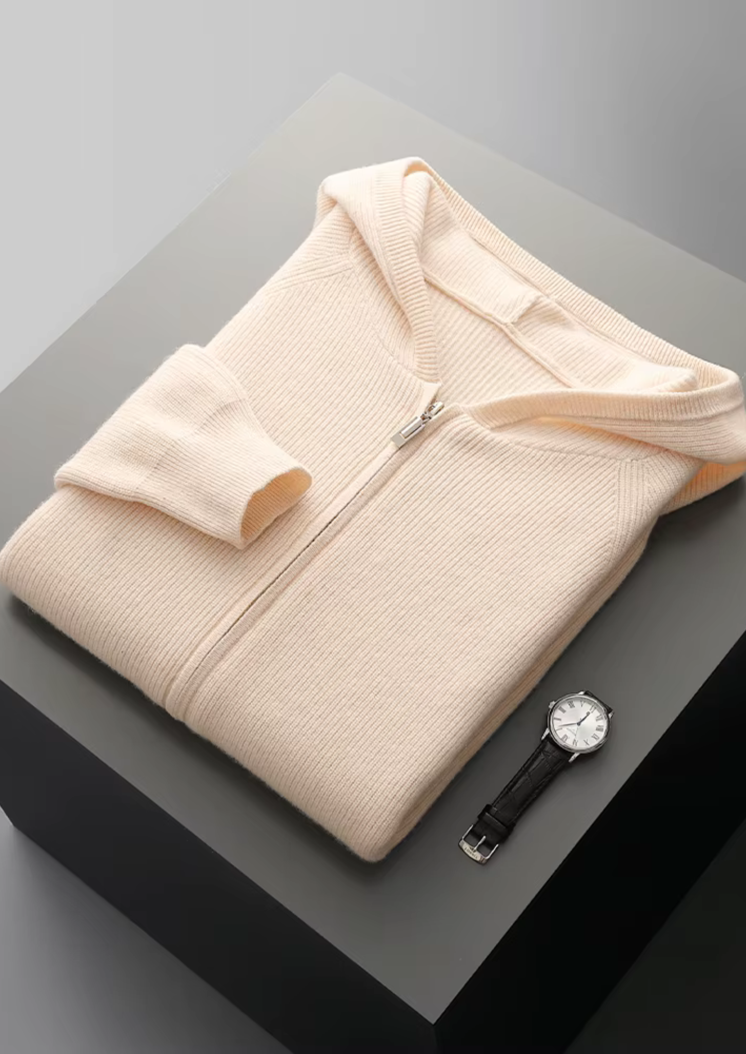 MERINO RIBBED ZIPPER